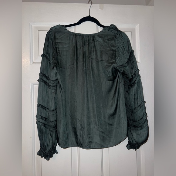 Current Air Dark Green Women's Satin Top - Picture 2 of 4